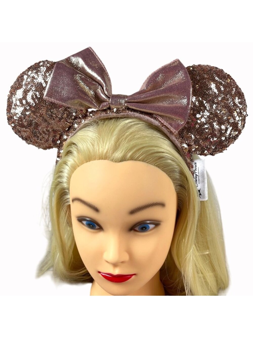 Minnie Mouse Ears Headband Walt Disney Parks Rose Gold Sequins 2017 Original - Picture 12 of 12